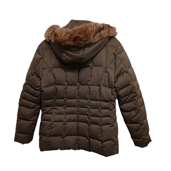 Calvin Klein Duck Down Parka Sz M Brown Puffer jacket Coat Removable Hood $250 - Picture 4 of 16